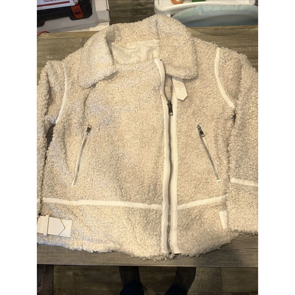 a.n.a Midweight Reversible Sherpa Jacket, Women's Size L, Ivory NEW MSRP $160. 9